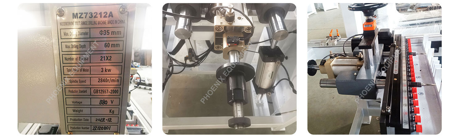 Woodworking Line Horizontal Multi Spindle 2 Head Wood Drilling Machines Hole Boring Machine for Sale
