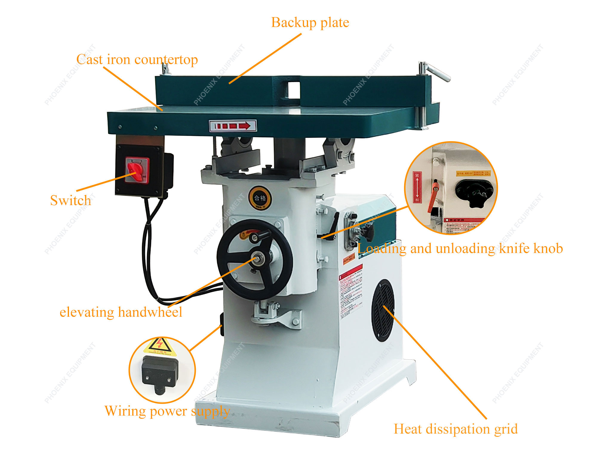 Woodworking Vertical Router 45 Degree Single Axis Sliding Table Spindle Moulder Wood Engraving And Milling Machine