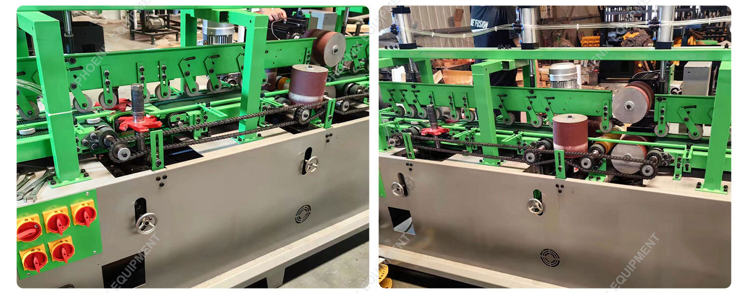 Work piece surface sanding treatment equipment woodworking four side linear sander machine