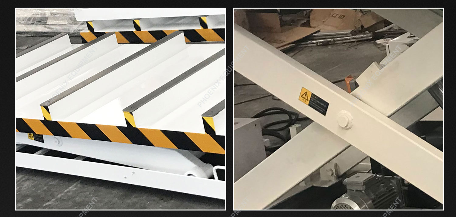 Flat automatic hydraulic lifting platform for furniture and wooden board production