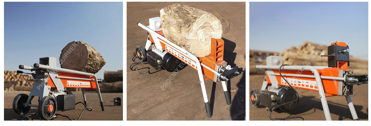 Small electric wood splitter suitable for home use Mobile 8-ton log splitter