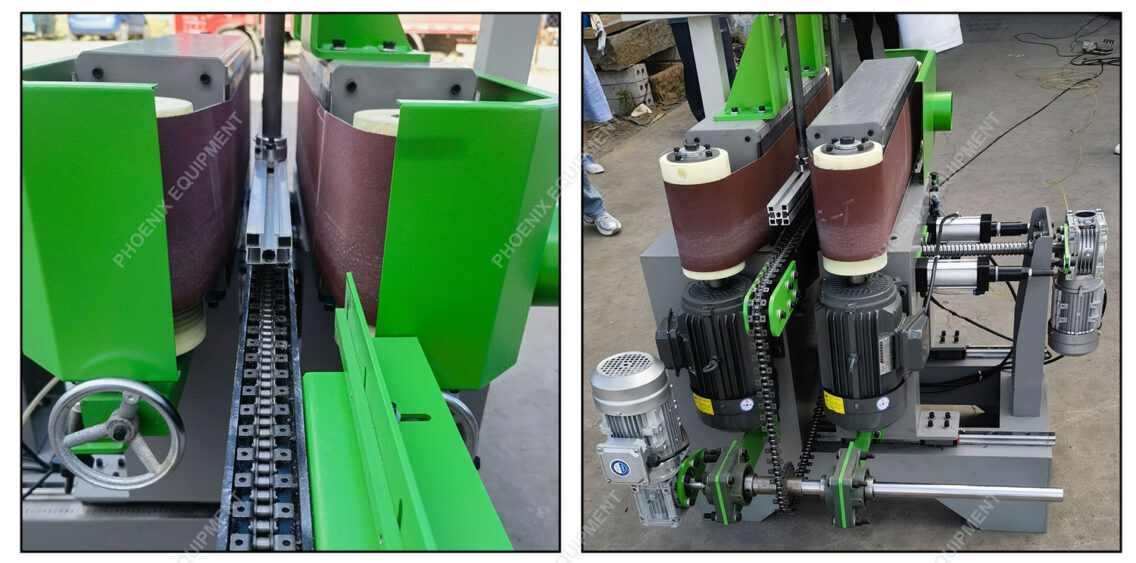 150mm wide wood board carpenter two-sided plate Sander polishing grinding machine 