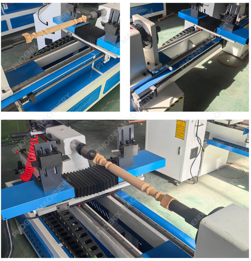 One Axis 1000mm Working Length CNC Lathe Machine Wood Turning Lathe for Furniture Feet