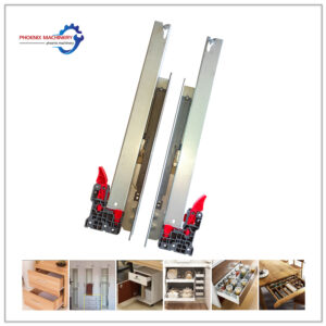 Three Section Hidden Rebound Bottom Mounted Drawer Slide Full Extension