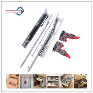 3-fold hidden rebound drawer slide Non perforated side mounted drawer track